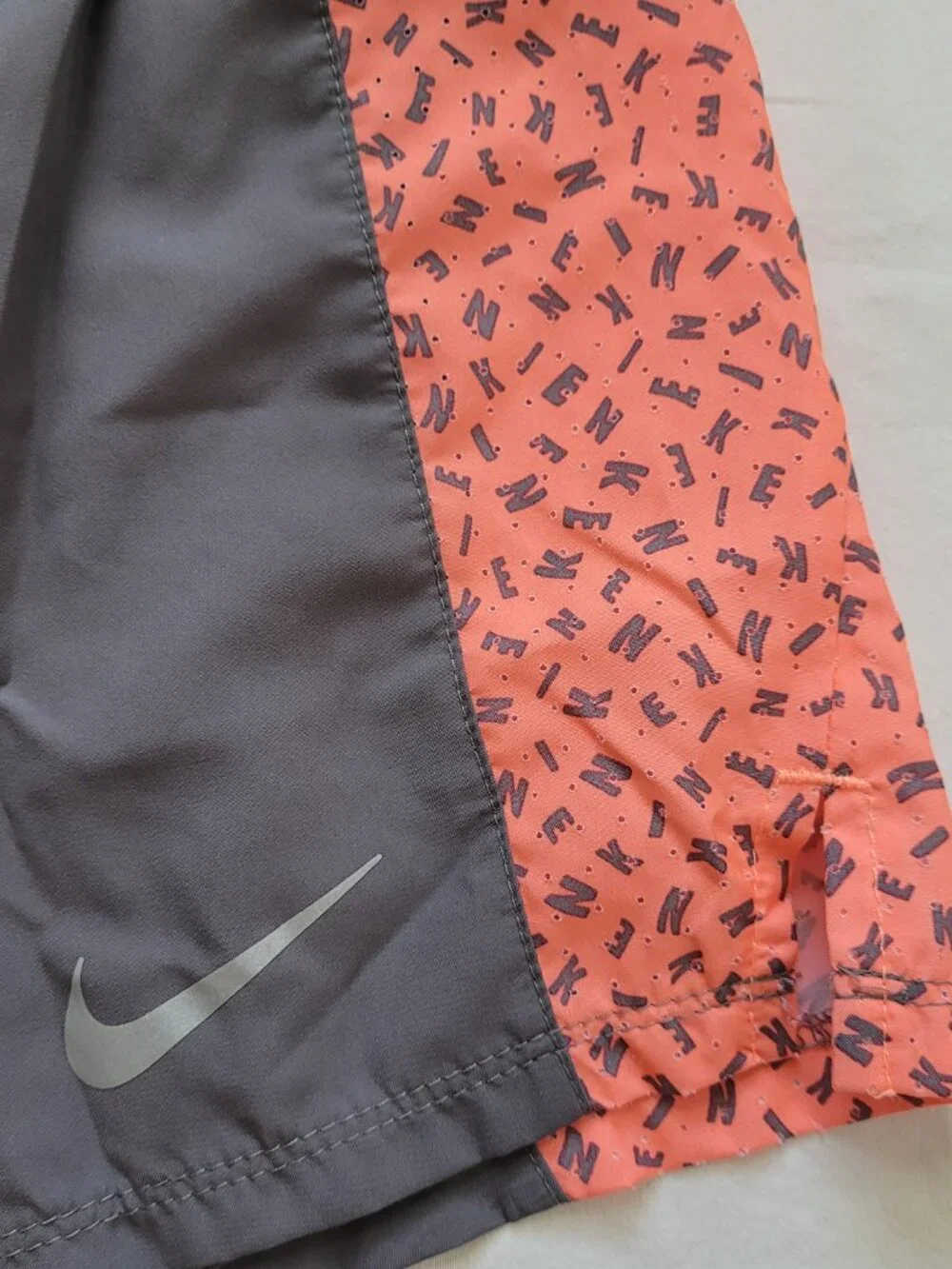 Nike Dri Fit Girls Athletic Shorts Activewear Running Coral Gray Medium - Picture 7 of 12